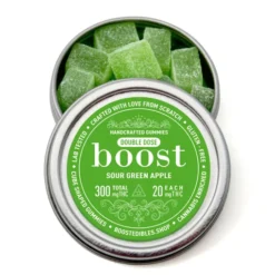 Boost Gummies 300mg THC (15x20mg) – Sour Green Apple 300mg